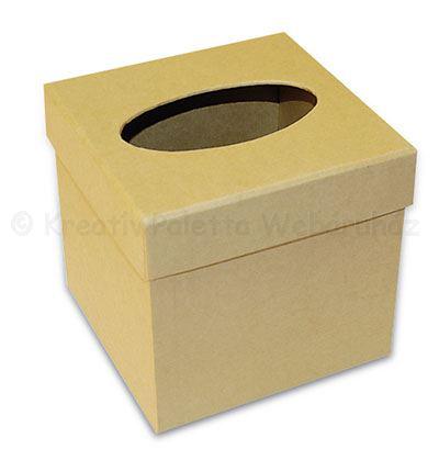 Karton papírzsebkendő tartó 12,7 x 12,7 x 12 cm