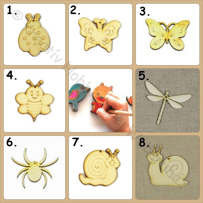 Katica, lepke fafigurák többféle