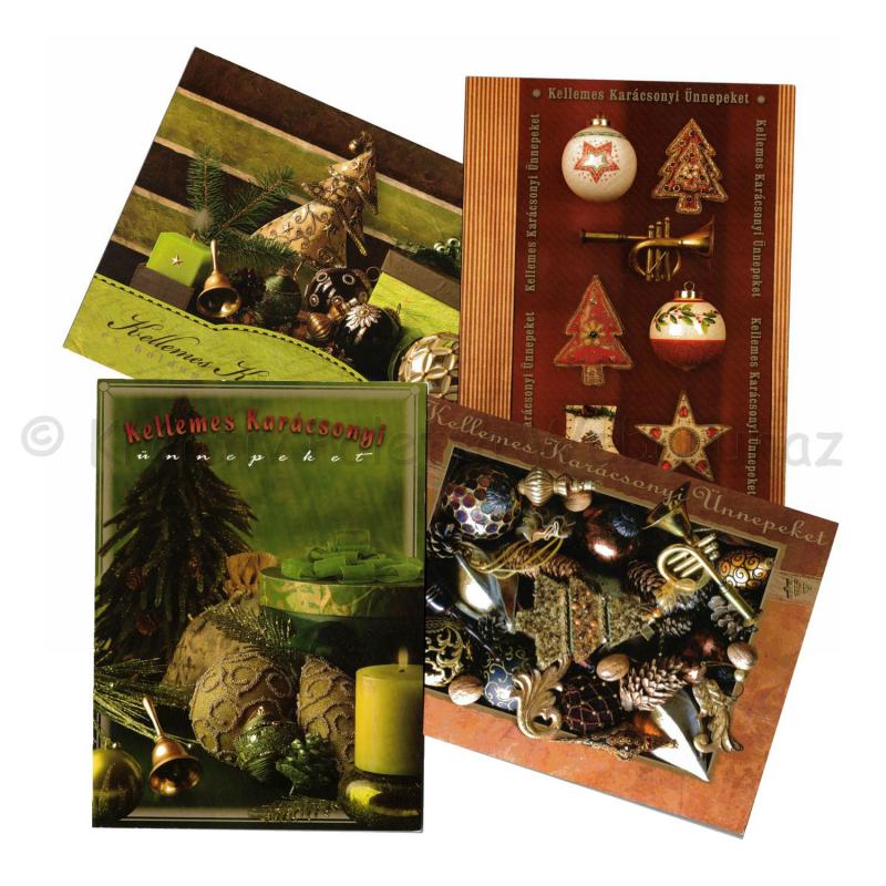 Képeslap - karácsony 4 db