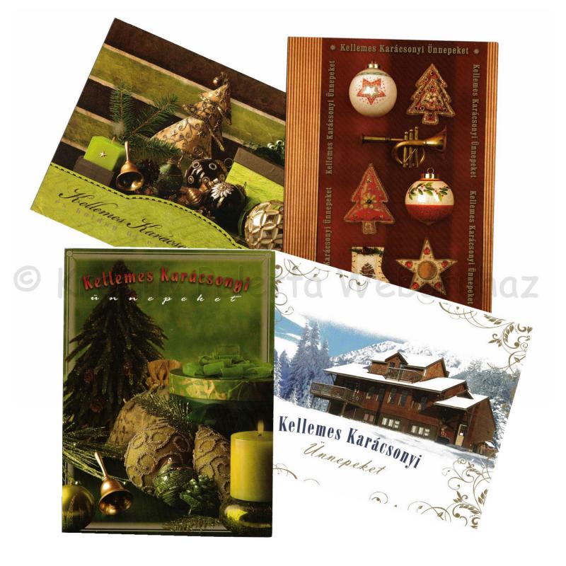 Képeslap - karácsony 4 db