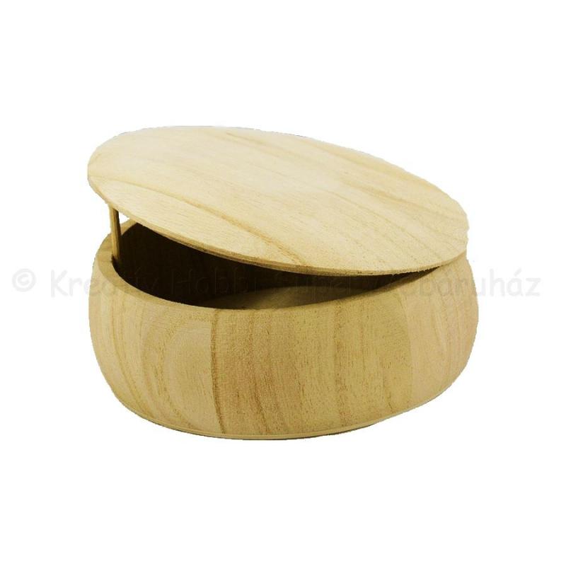 Kerek fadoboz, bonbonier tetővel 13 x 4,5 cm