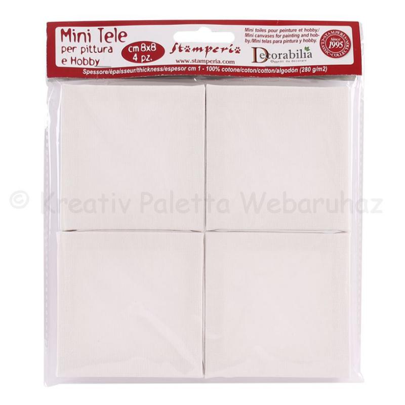 Kicsi feszített vászon 8 x 8 cm, 4 db