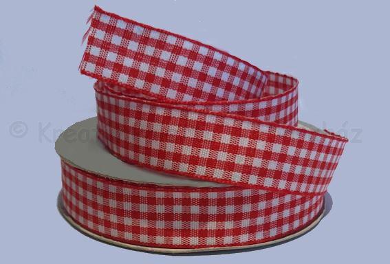 Kockás szalag 20 mm - piros