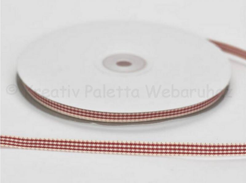 Kockás szalag 6 mm - piros