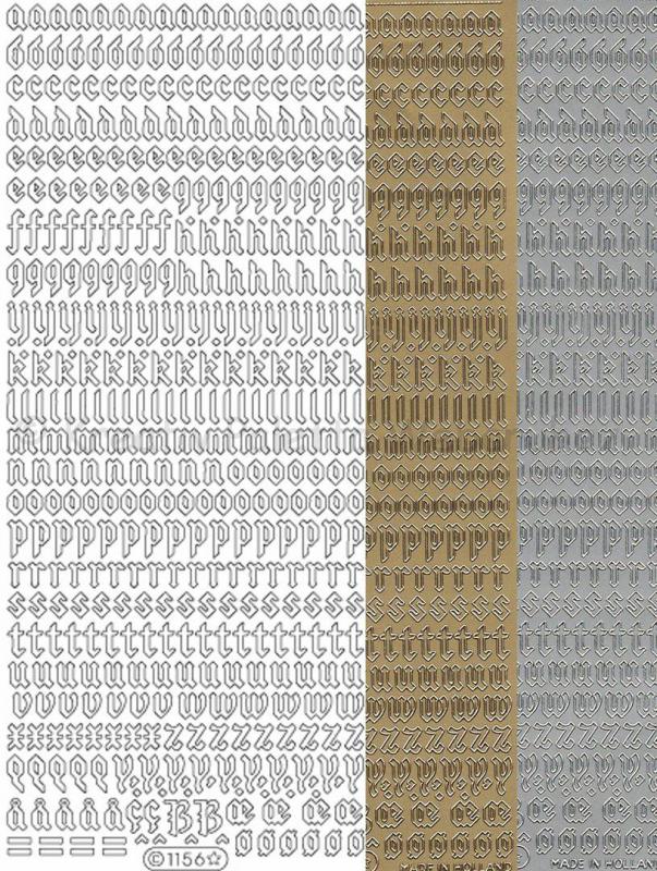 Kontúrmatrica -  abc kisbetűk - iniciálé, ezüst