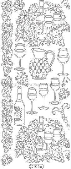 Kontúrmatrica - borospohár, szőlő