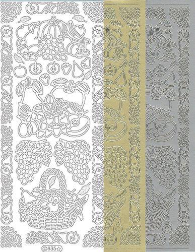 Kontúrmatrica - gyümölcsök, arany
