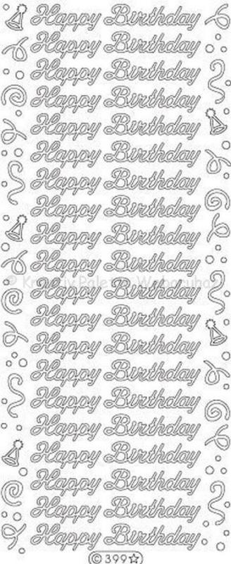 Kontúrmatrica - Happy Birthday felirat, arany