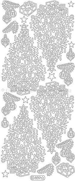 Kontúrmatrica - karácsony, fenyők
