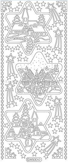 Kontúrmatrica - karácsonyi díszek arany