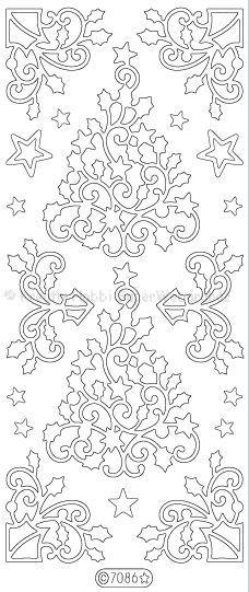 Kontúrmatrica - karácsonyi fenyő, gyöngyház