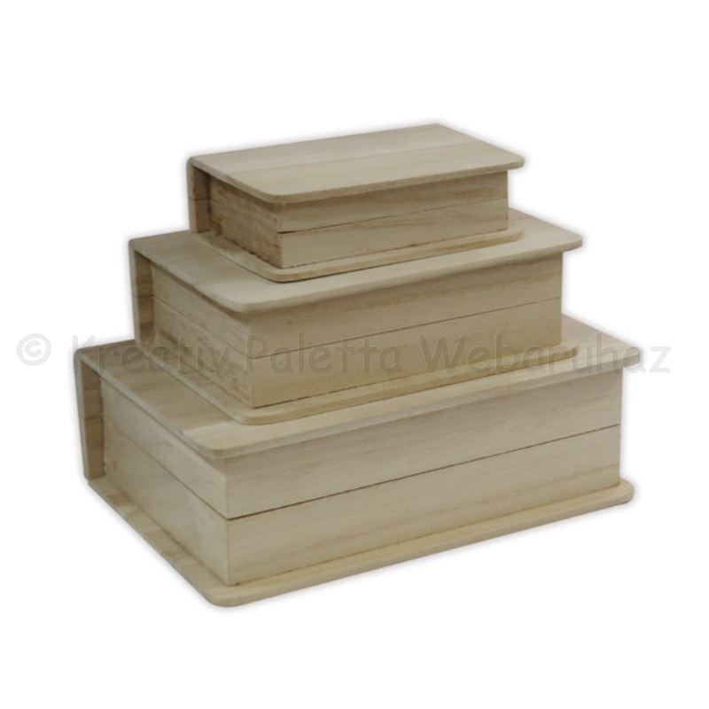 Könyv alakú doboz, 3 db-os szett 22 x 18 x 7 cm