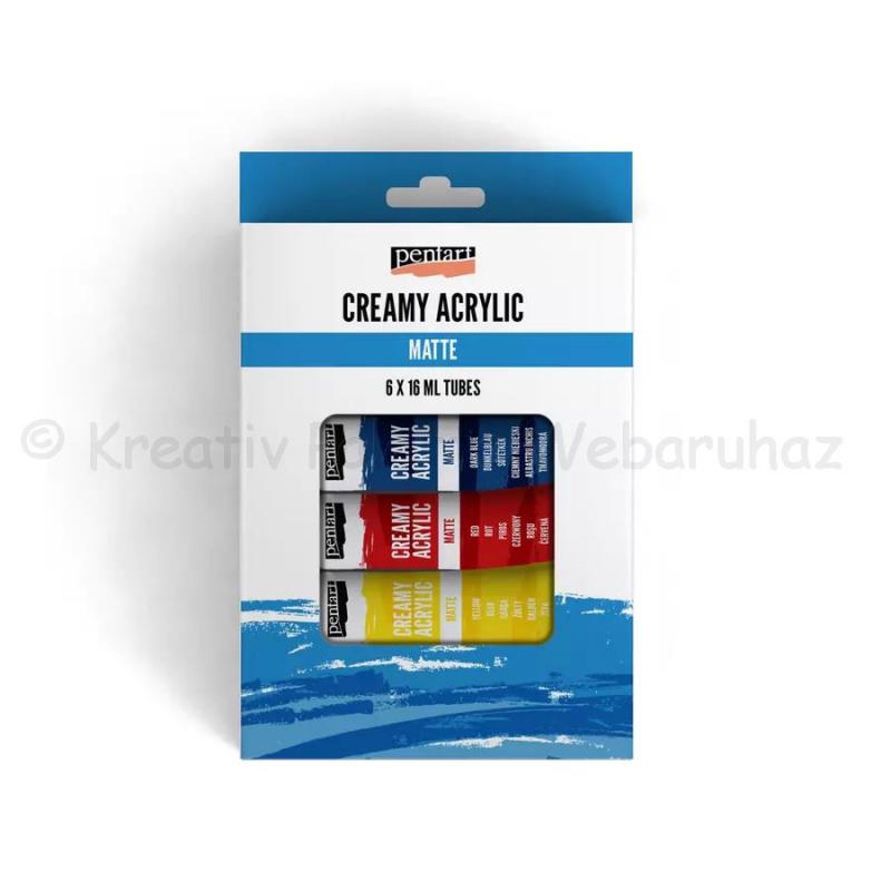 Krémes akrilfesték - matt szett 6 szín x 16 ml