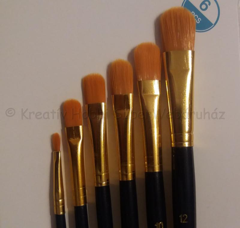 Macskanyelv ecset szintetikus, 6 db-os készlet