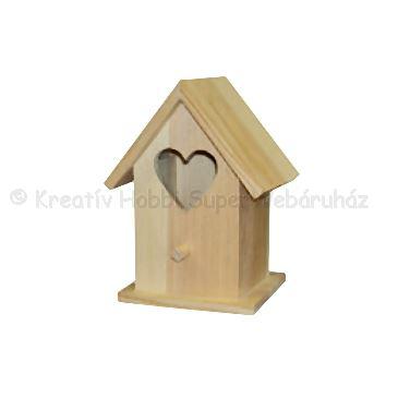 Madárház szív alakú ablakkal 11 x 9 x 15 cm