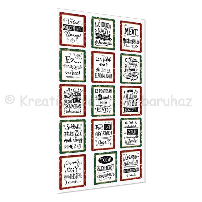 Matrica - ajándékcsomagra, humoros 15 db