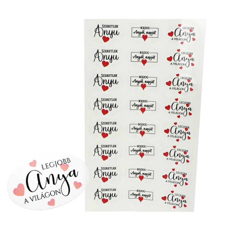 Matrica - anyák napjára 24 db - átlátszó