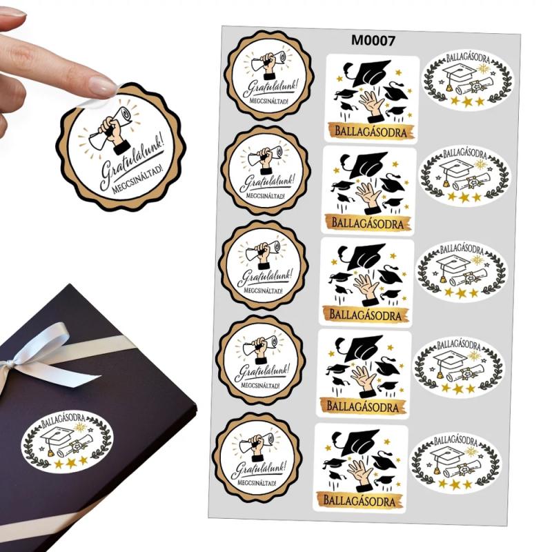 Matrica - ballagásra fekete-arany 18 db