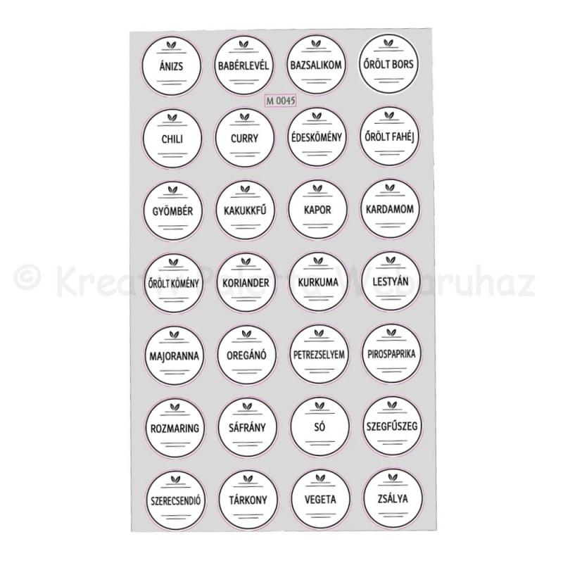 Matrica - fűszerek 28 db