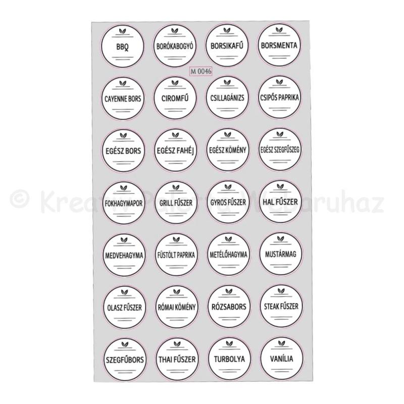 Matrica - fűszerek 28 db