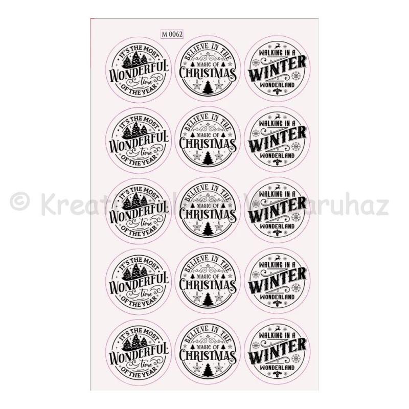 Matrica - karácsonyi matrica 15 db