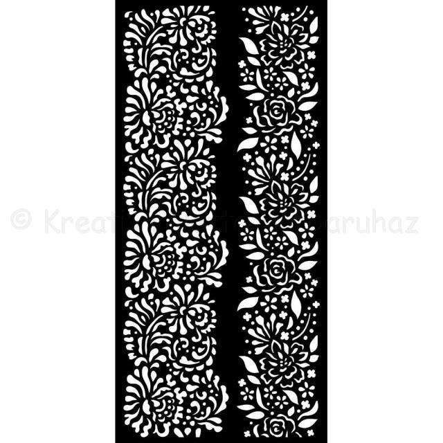 MEDIA Stencil 12 x 25 cm/ 0,25 mm - Garden of Promises szegélyek