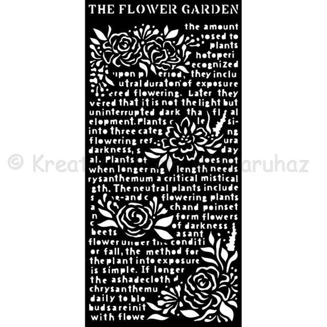 MEDIA Stencil 12 x 25 cm/ 0,5 mm - Garden of Promises virágos kert