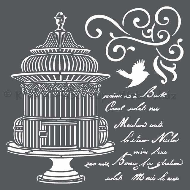 MEDIA Stencil 18 x 18 cm/ 0,25 mm - kalitka felirattal