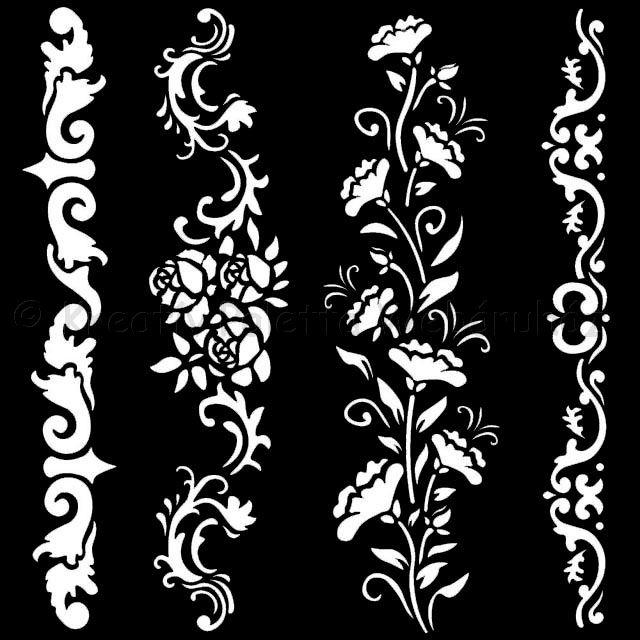 MEDIA Stencil 18 x 18 cm/ 0,25 mm - sor minta, bordűr