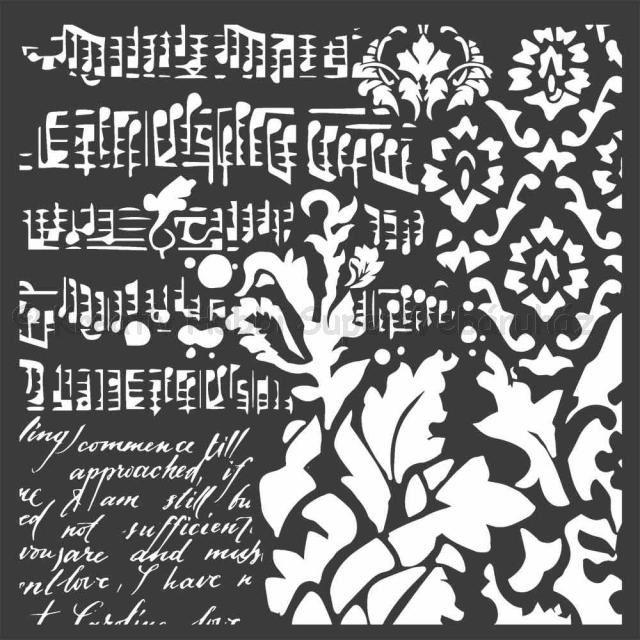 MEDIA Stencil 18 x 18 cm/ 0,25 mm - zene háttérkép