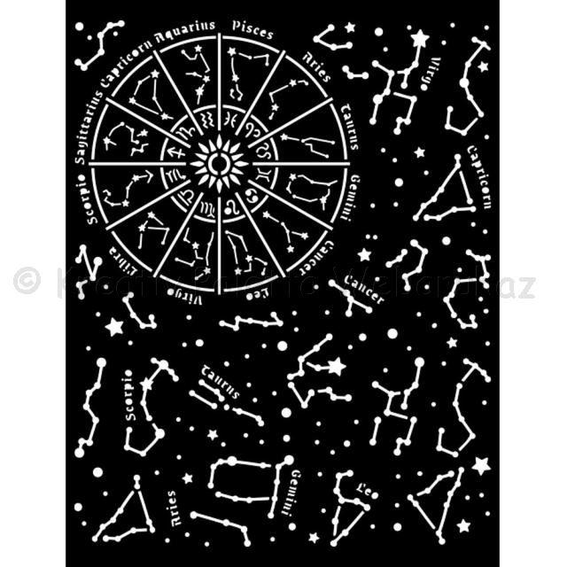 MEDIA Stencil 20 x 25 cm/ 0,25 mm - Cosmos Infinity csillagképek
