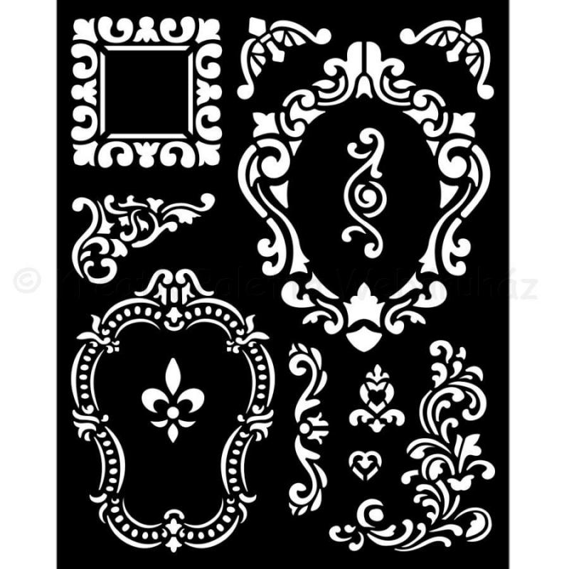 MEDIA Stencil 20 x 25 cm/ 0,25 mm - keretek, alice