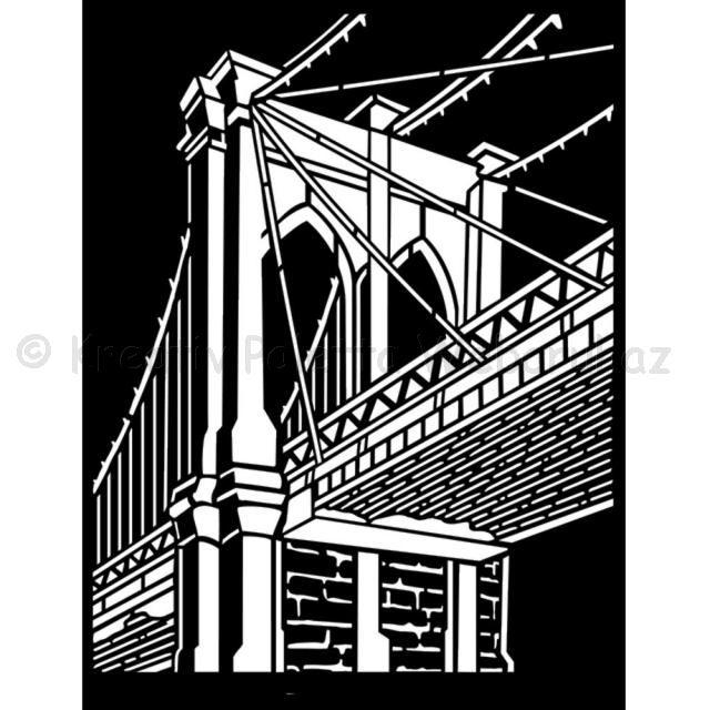 MEDIA Stencil 20 x 25 cm/ 0,25 mm -  Sir Vagabond Aviator Brooklyn-híd