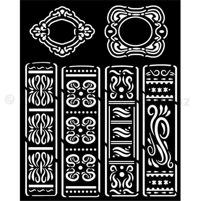 MEDIA Stencil 20 x 25 cm/ 0,25 mm - Vintage Library könyvek