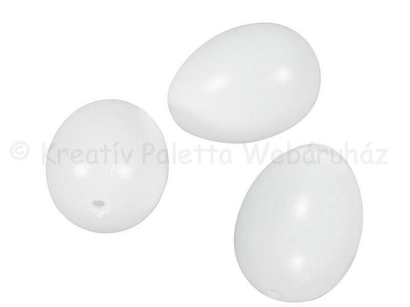 Műanyag tojás 8 cm, fehér