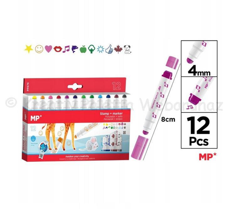 Nyomdázós filctoll készlet 12 db