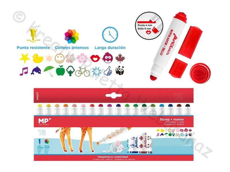 Nyomdázós filctoll készlet 18 db