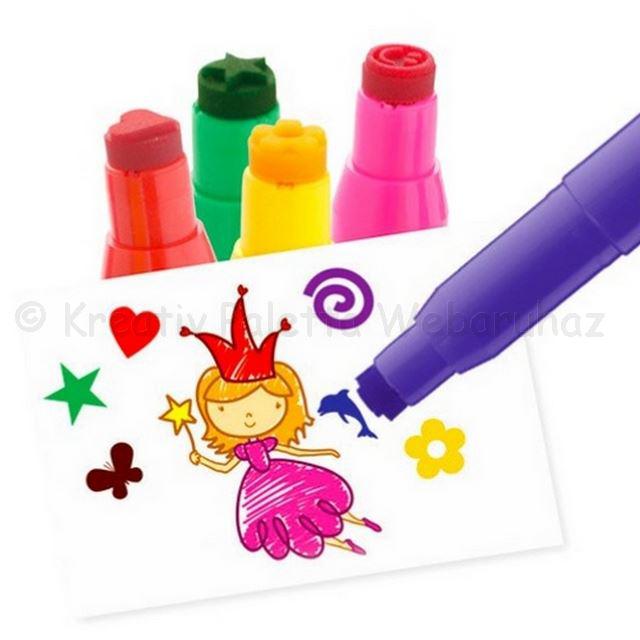 Nyomdázós filctoll készlet 8 db - Luxor