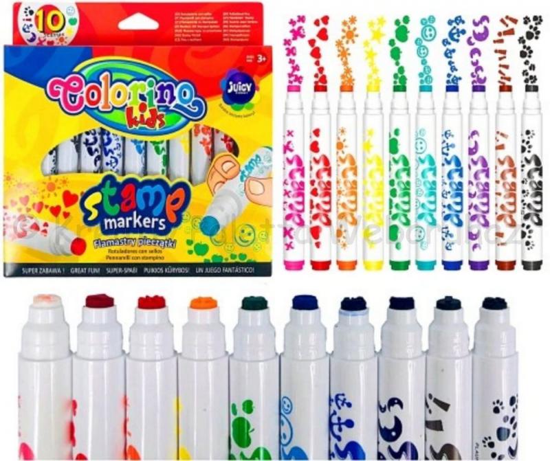 Nyomdázós filctollkészlet 10 db - Colorino Kids