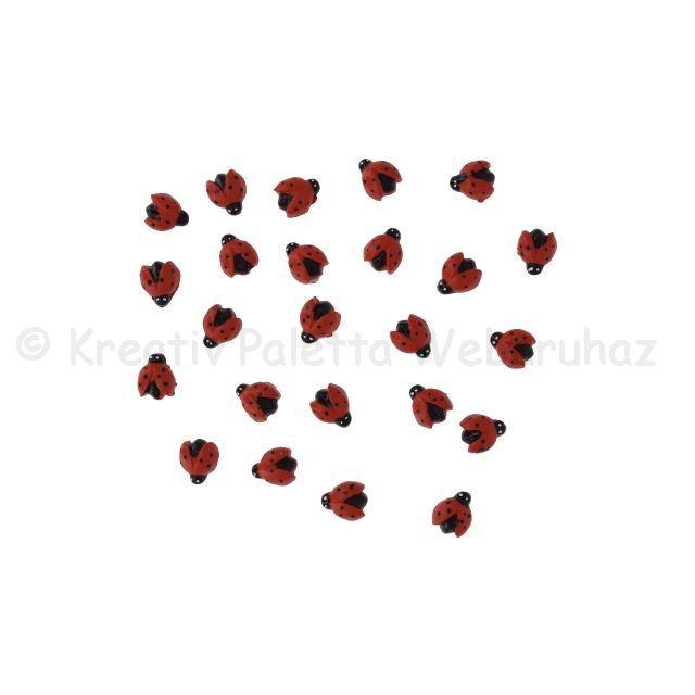 Öntapadó dekoráció 6 db - katica 1,2 cm