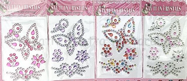 Öntapadó strassz - pillangó és virágok