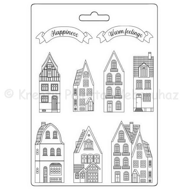 Öntőforma lágy PVC A4 - Christmas houses
