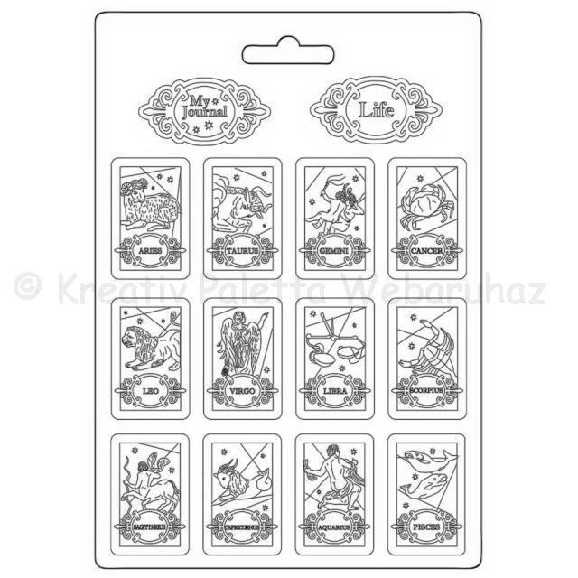 Öntőforma lágy PVC A4 - Cosmos Infinity Zodiac - állatövi jegy