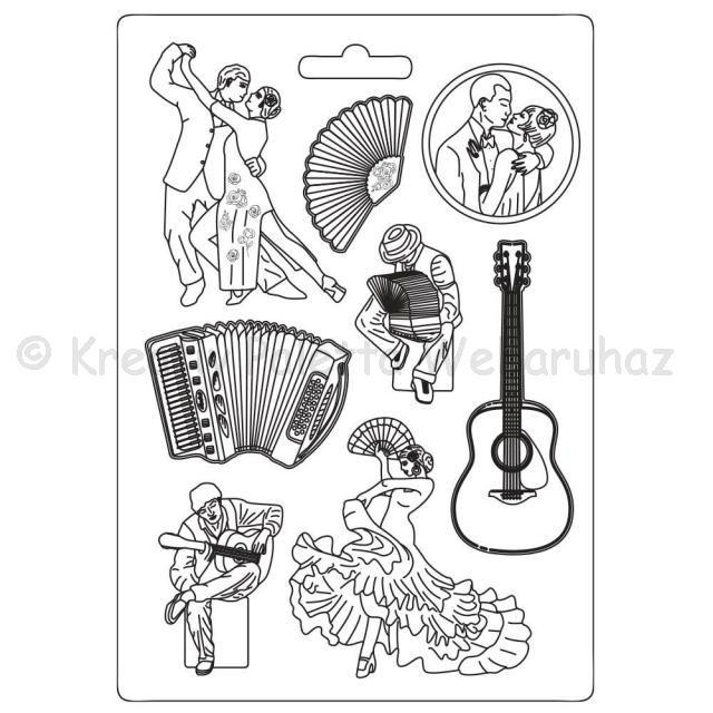 Öntőforma lágy PVC A4- Desire zene, tánc