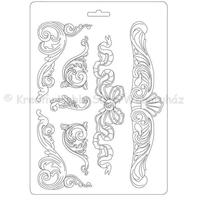 Öntőforma lágy PVC A4 - díszítő motívumok, klasszikus dekoráció
