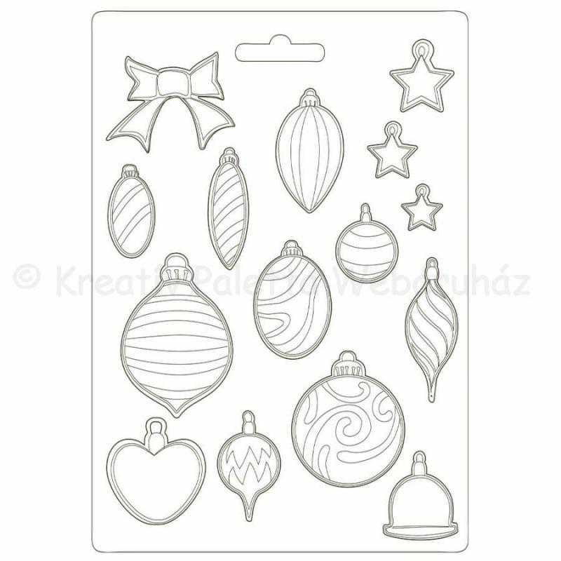 Öntőforma lágy PVC A4 - karácsonyi gömbök