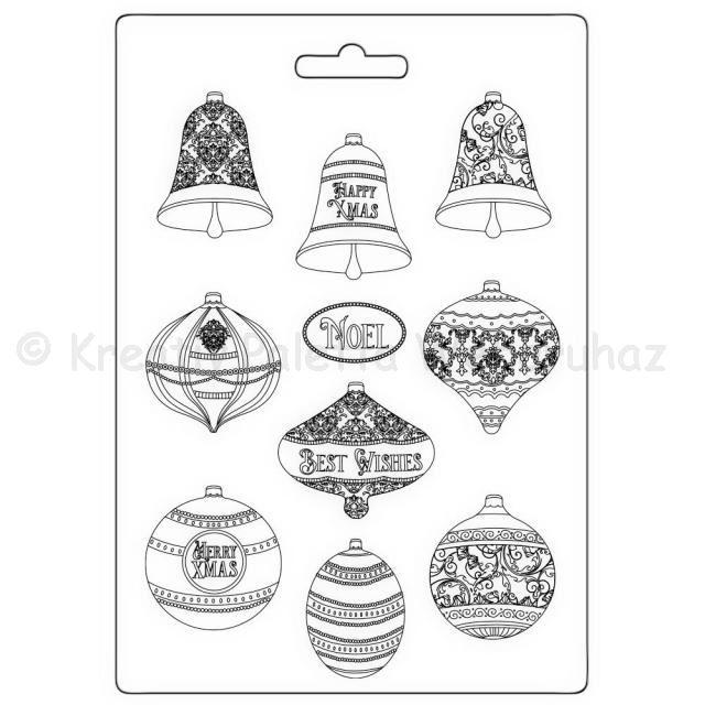 Öntőforma lágy PVC A4 - karácsonyi gömbök