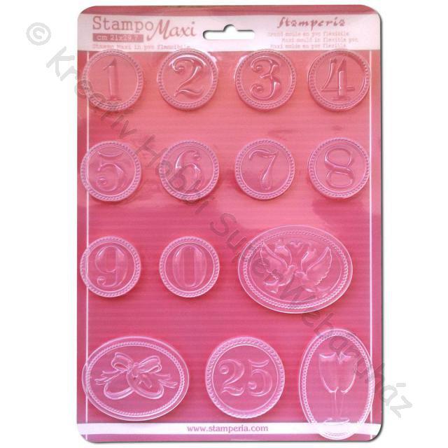 Öntőforma lágy PVC A4 - számok, évforduló, dátum