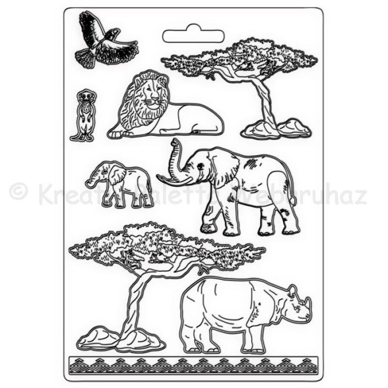 Öntőforma lágy PVC A4 - Szavanna elemek