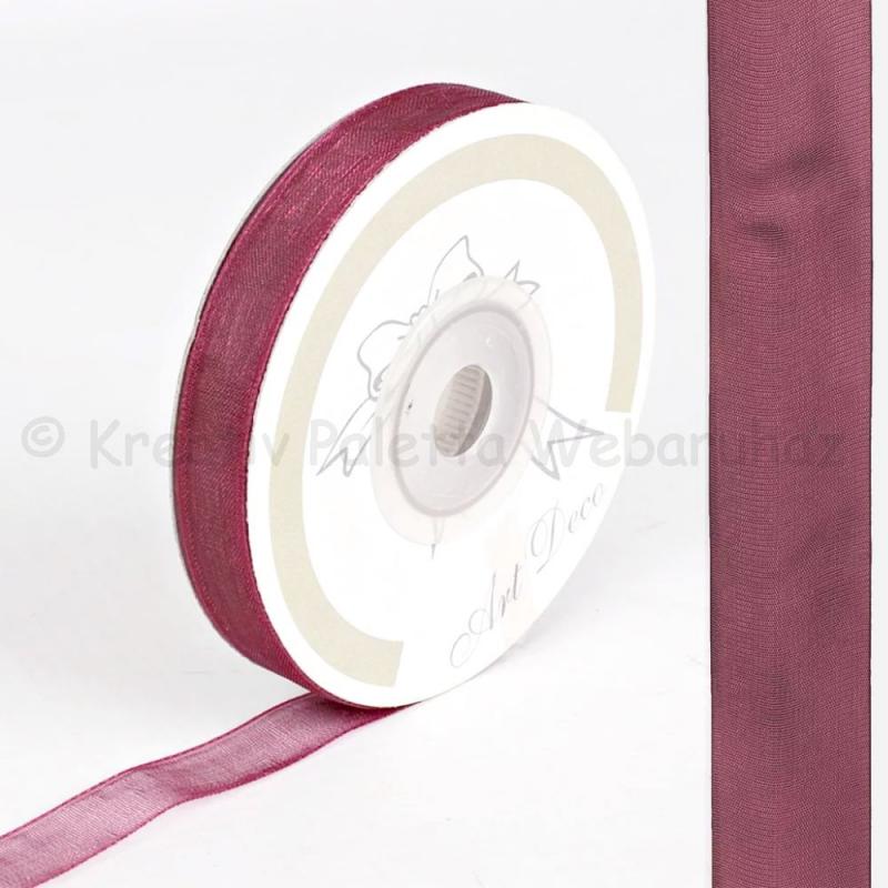 Organza szalag 10 mm - bordó